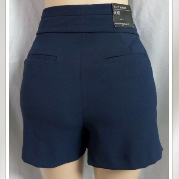 BANANA REPUBLIC BLUE FAUX WRAP 3 1/2 INSEAM PREPPY ACADEMIA SKORTS SIZE: 10 NWT - Picture 3 of 3